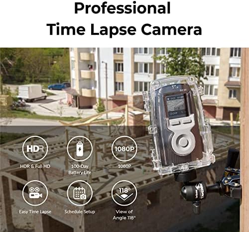 Brinno Time Lapse Kamera BCC300-C Csomag, 2023 Timelapse Kamera Kültéri, Építkezés, HDR FHD1080P Timelapse